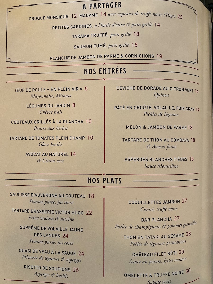 Menu Brasserie Victor Hugo-10