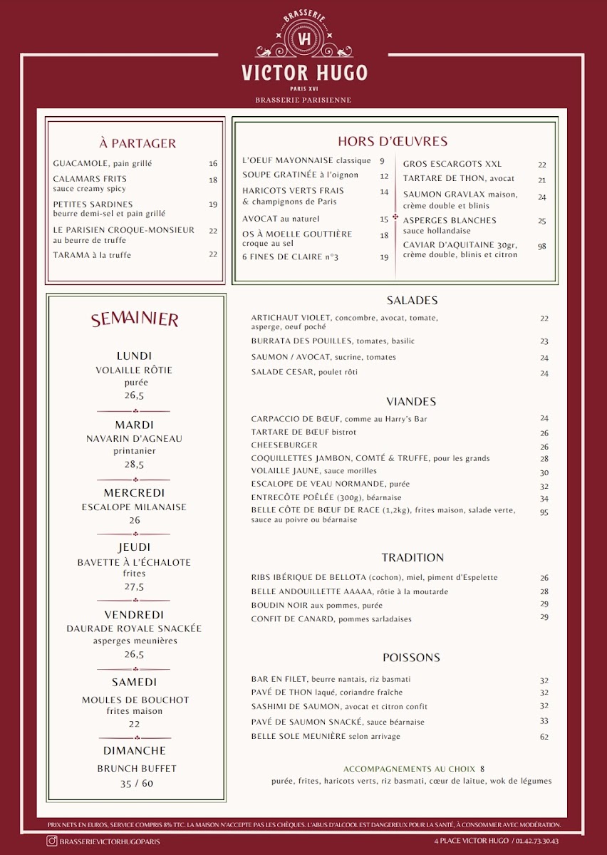 Menu Brasserie Victor Hugo-2