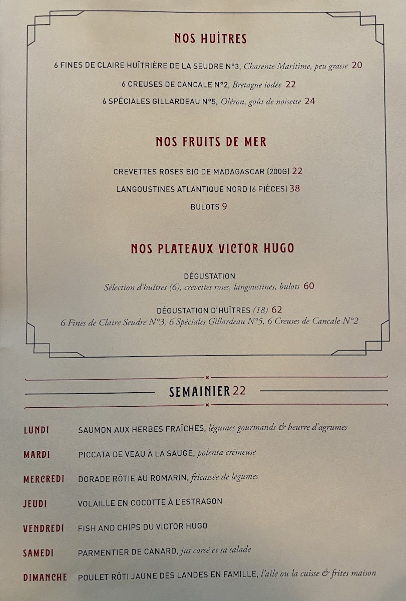 Menu Brasserie Victor Hugo-7