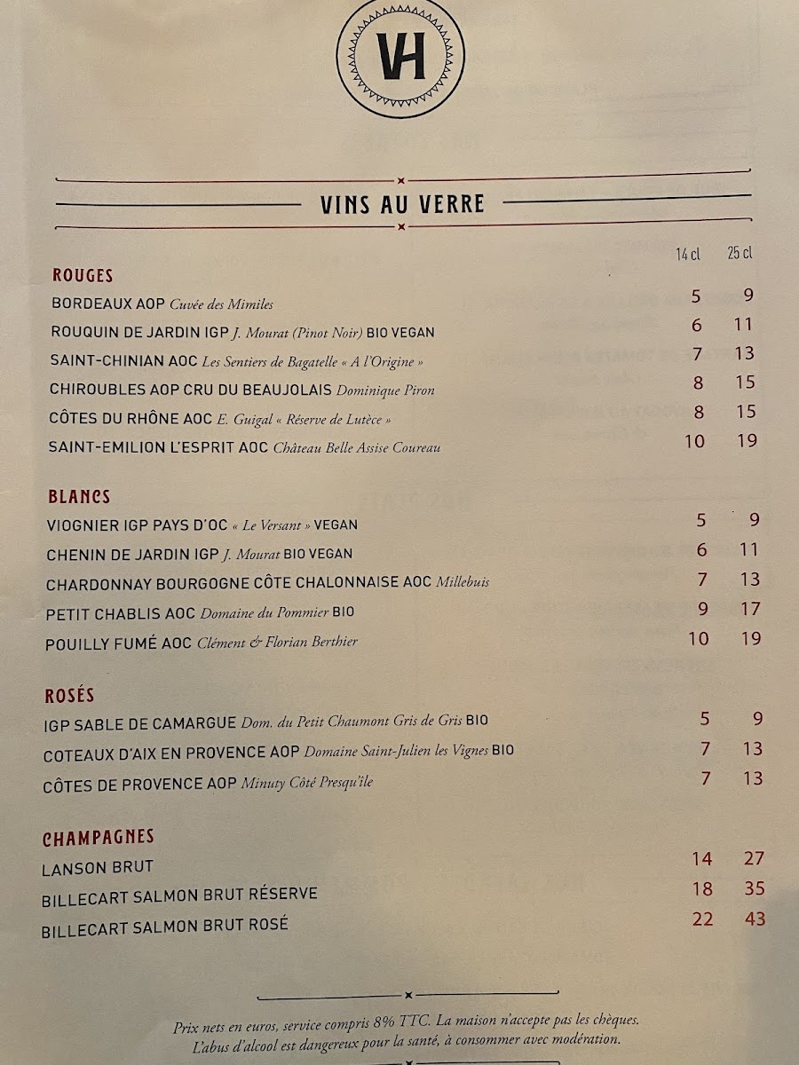 Menu Brasserie Victor Hugo-8