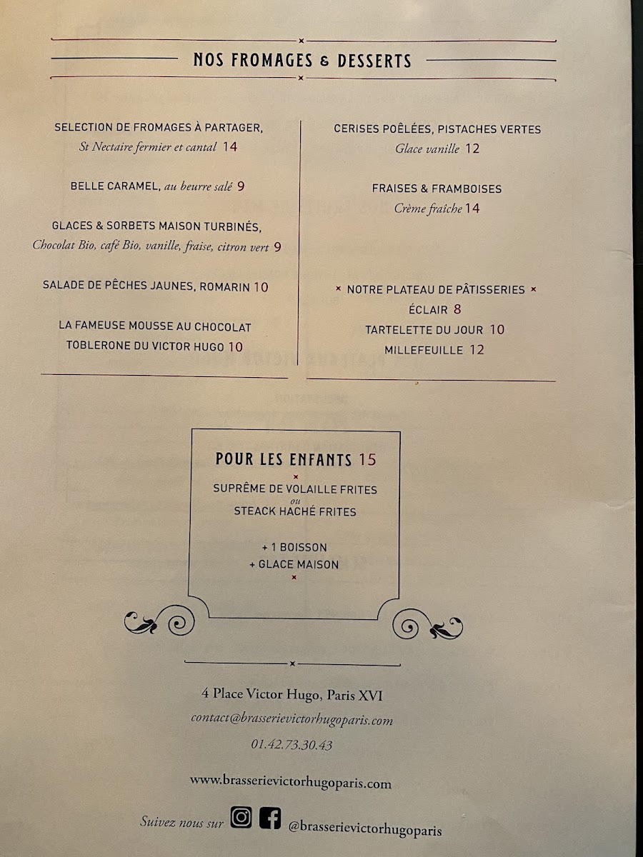 Menu Brasserie Victor Hugo-9